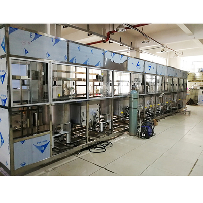 Customized 7 Tank Ultrasonic Automatic Cleaning Machine Multi function Stainless Steel Tunnel Drying Spraying